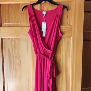 Cupio Pink Wrap Tie Front Pants Suit